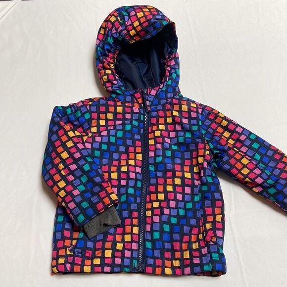 Lands End Rainbow Square Midweights Jacket - Picture 1 of 13